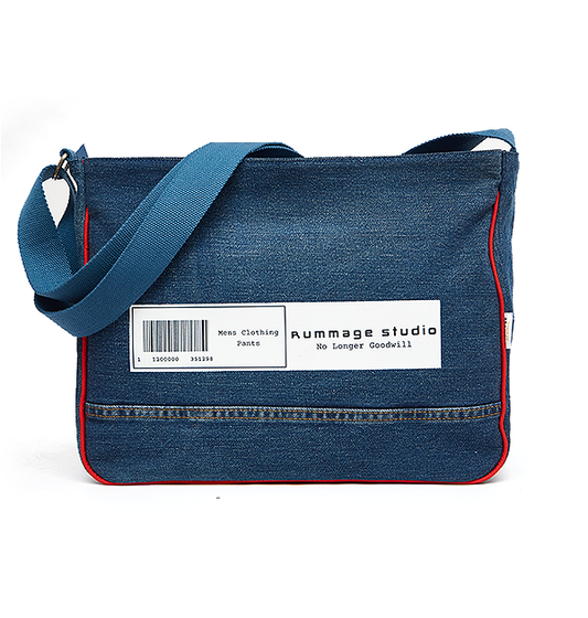 Dark Blue Denim NLG Barcode Satchel