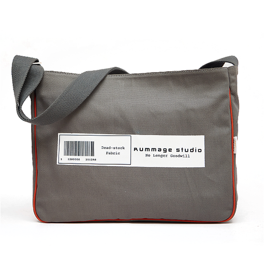 Grey Denim Barcode NLG Satchel