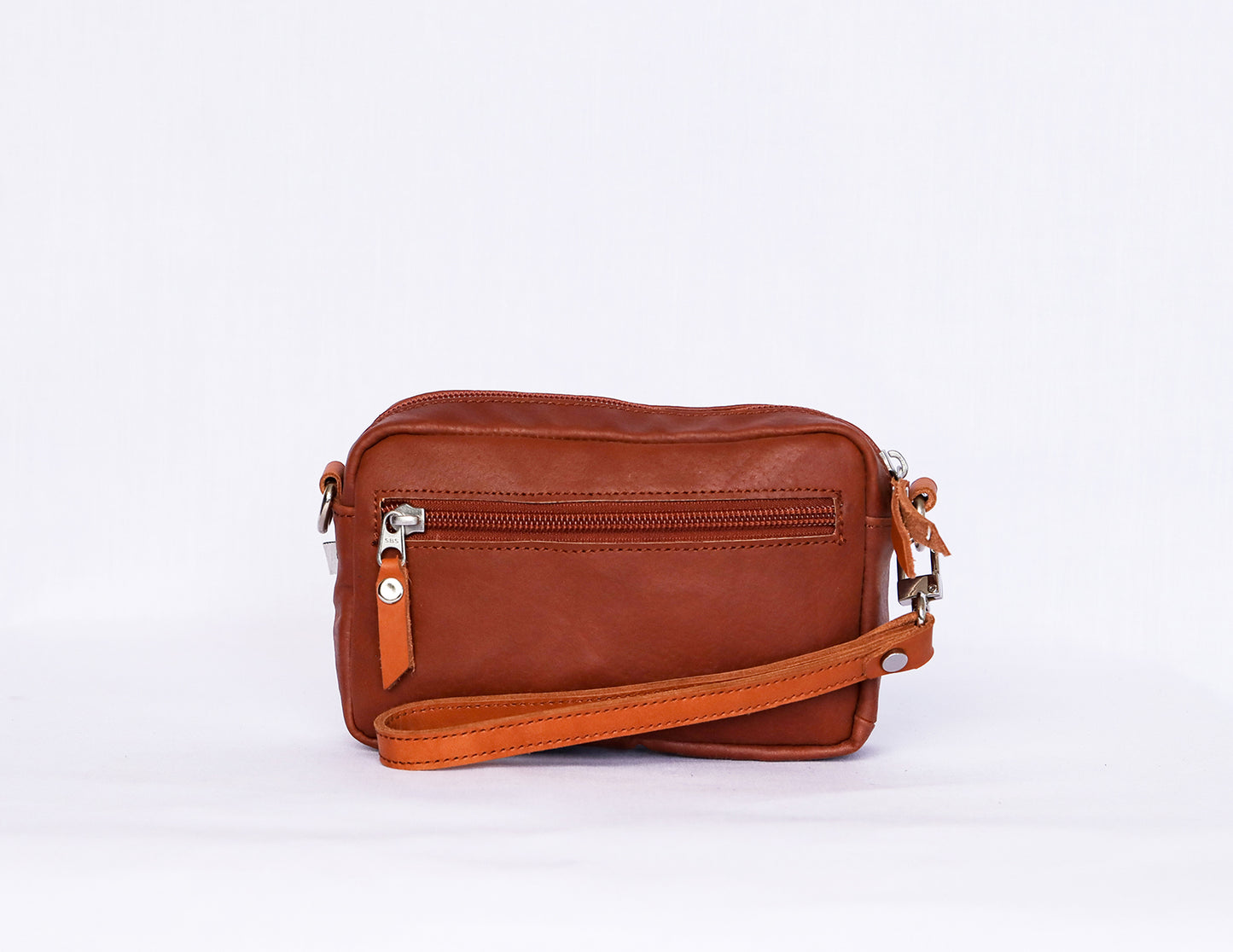 Burnt Amber Leather Crossbody Bag