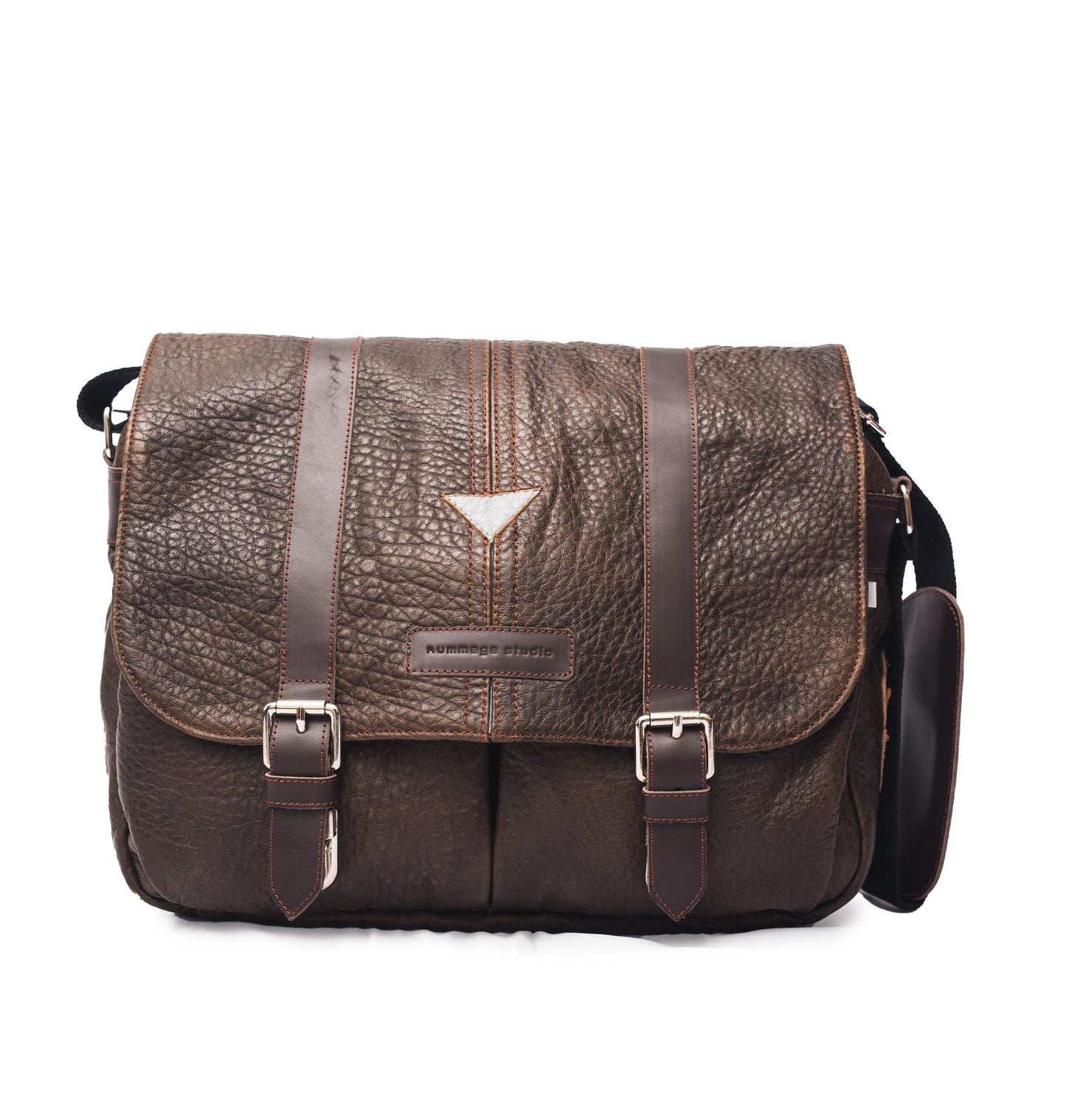 Chocolate Pebbles Leather Messenger Bag