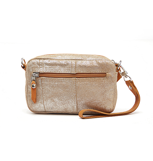 Shimmer Leather Crossbody Bag