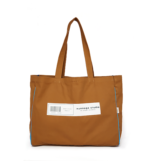 Tan Denim NLG Barcode Tote Bag