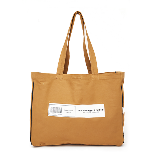 Tan Denim Barcode NLG Tote Bag
