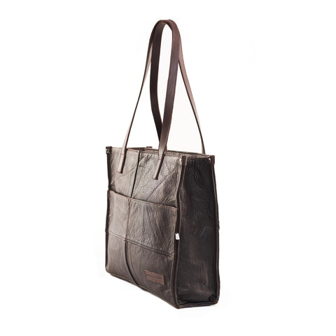 Leather Chocolate Office Tote