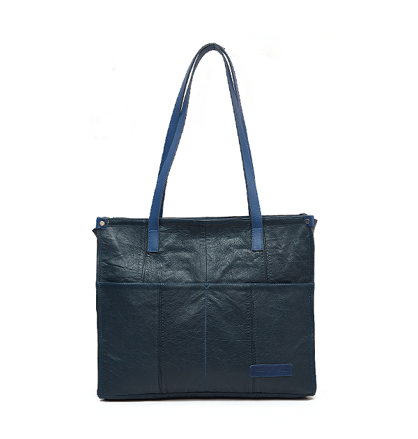 Azure Leather Office Tote