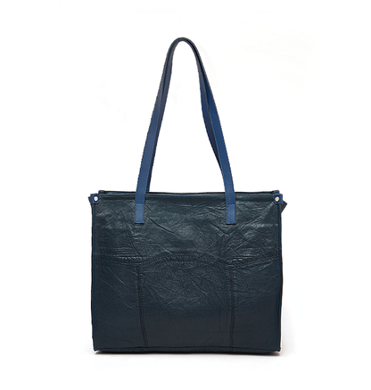 Azure Leather Office Tote