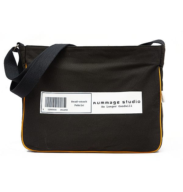Black Denim NLG Barcode Satchel