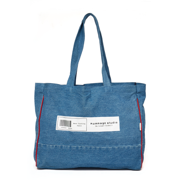 Blue Denim Barcode NLG Tote Bag