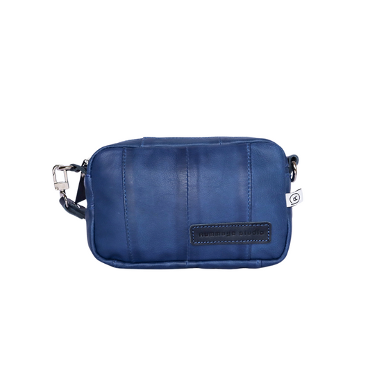 Blue Leather Crossbody Bag