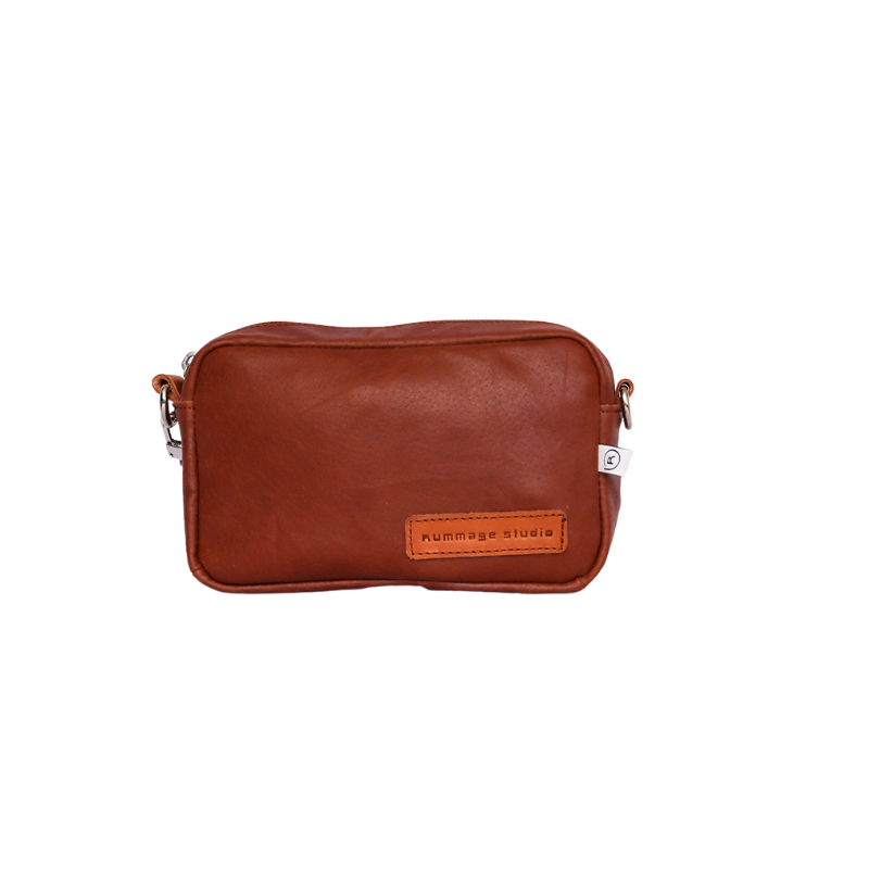 Burnt Amber Leather Crossbody Bag