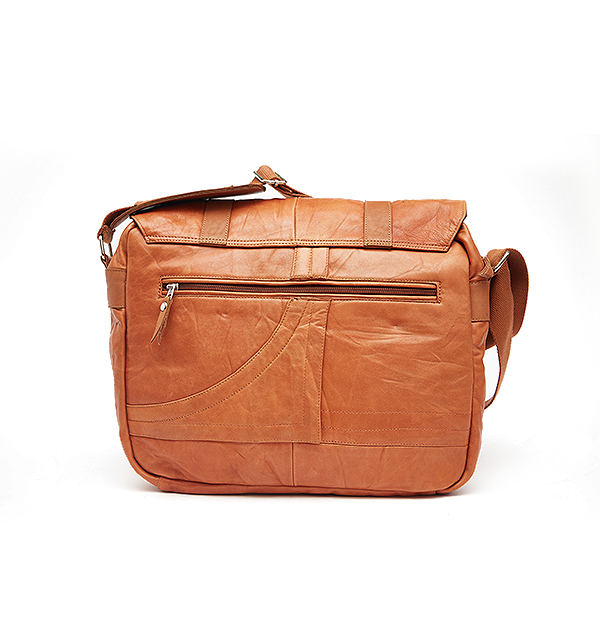 Cinnamon Leather Messenger Bag