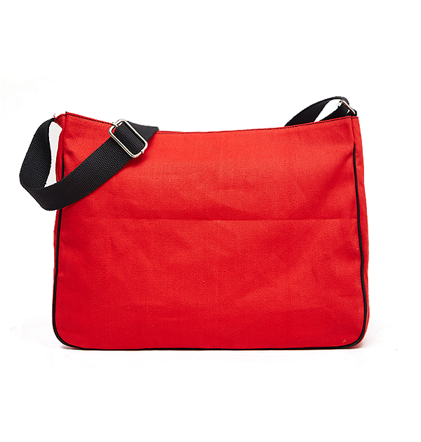 Crimson Denim NLG Barcode Satchel