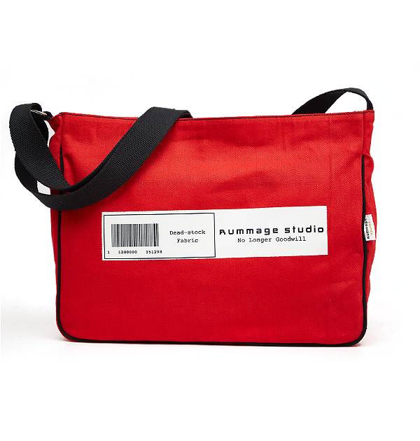 Crimson Denim NLG Barcode Satchel