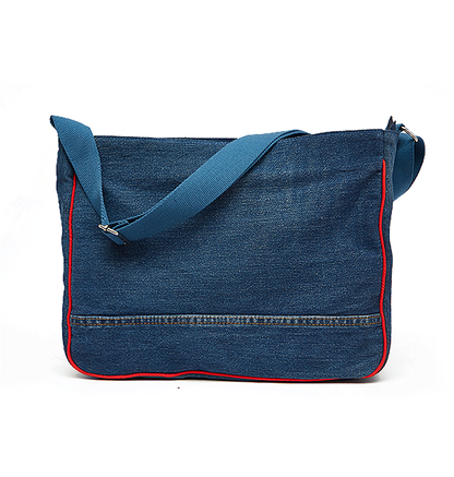 Dark Blue Denim NLG Barcode Satchel
