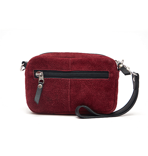 Garnet Suede Leather Crossbody Bag