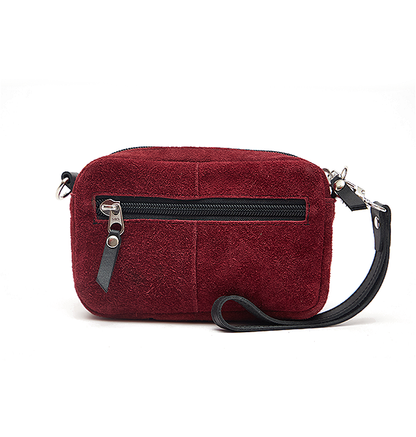 Garnet Suede Leather Crossbody Bag