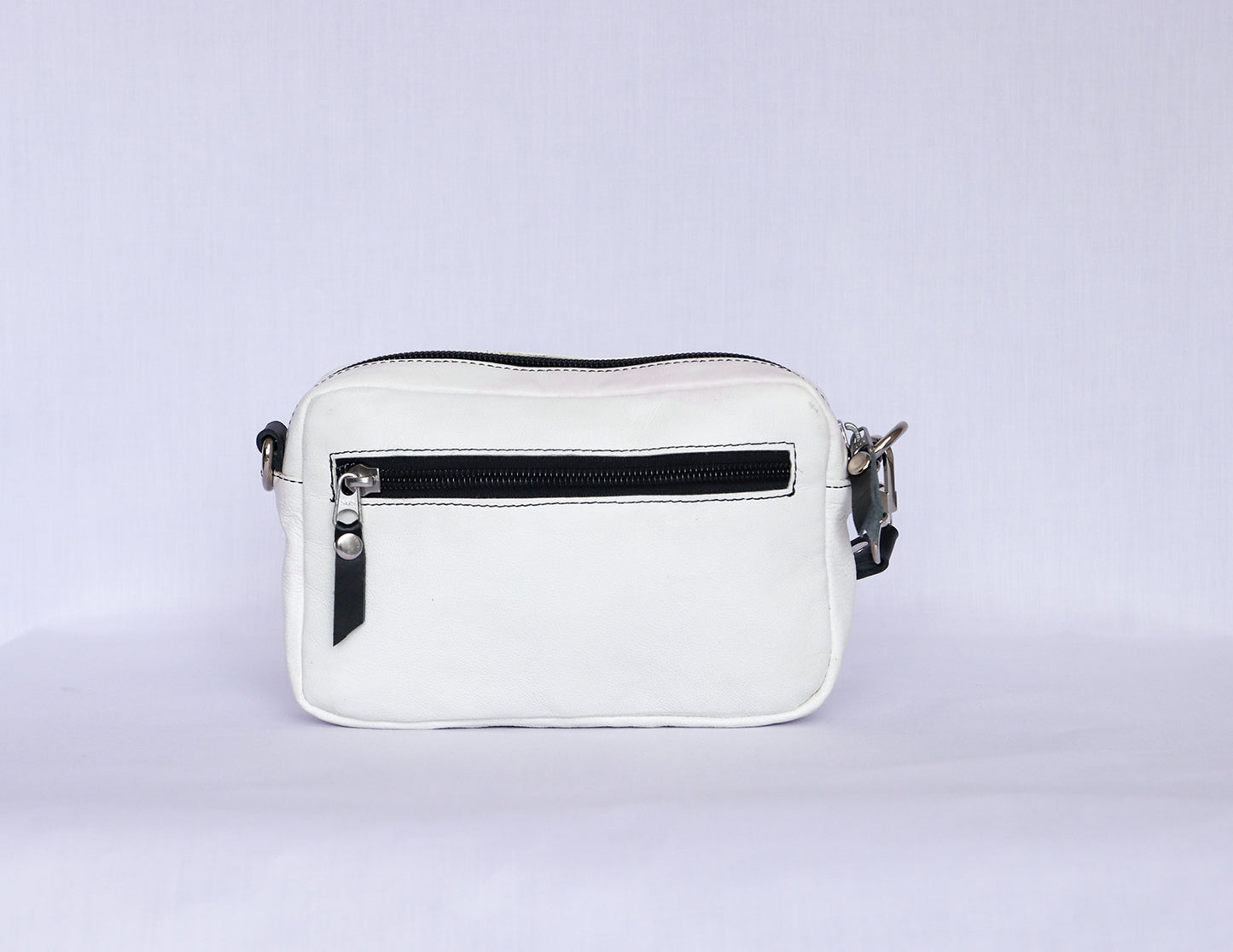Ivory Leather Mini Crossbody Bag