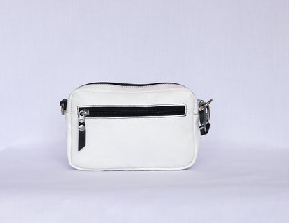 Ivory Leather Mini Crossbody Bag