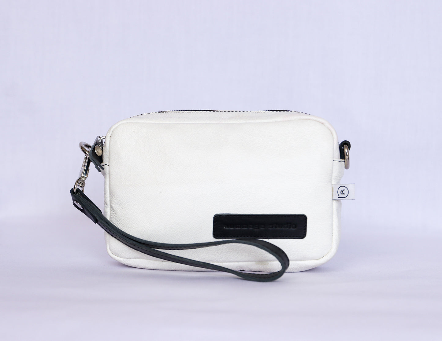 Ivory Leather Mini Crossbody Bag
