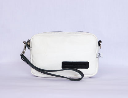 Ivory Leather Mini Crossbody Bag