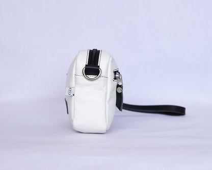 Ivory Leather Mini Crossbody Bag