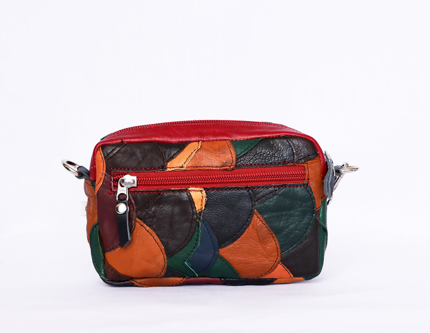 Mixed Leather Patchwork Crossbody Bag