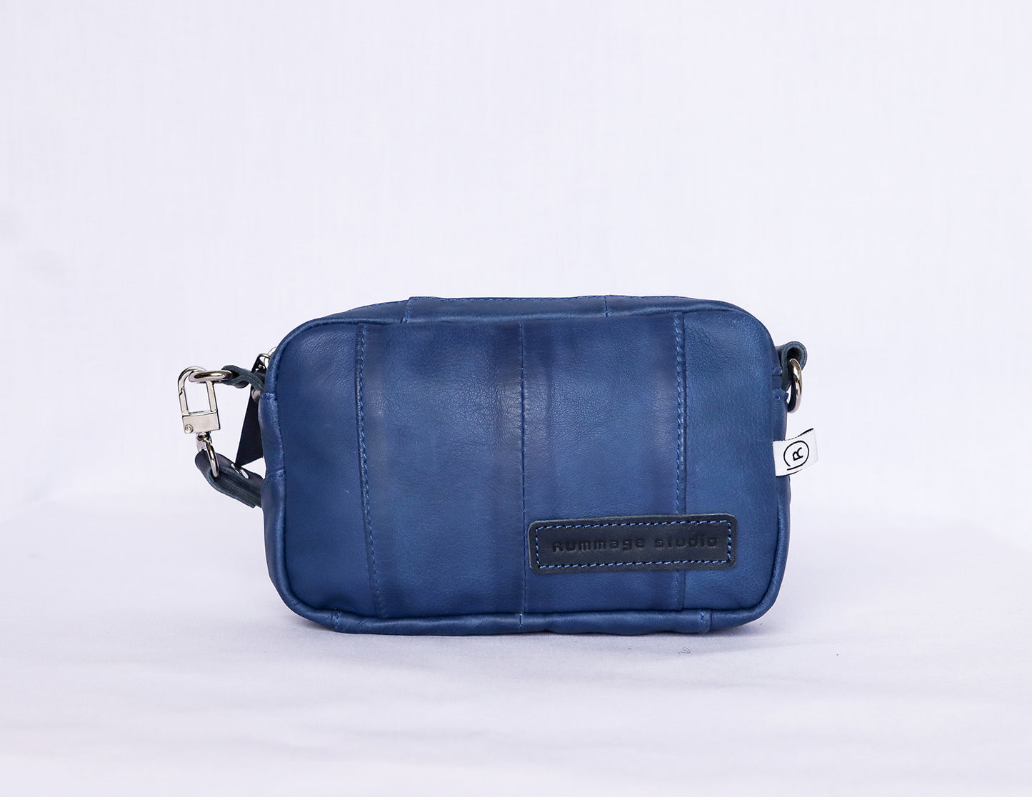Blue Leather Crossbody Bag
