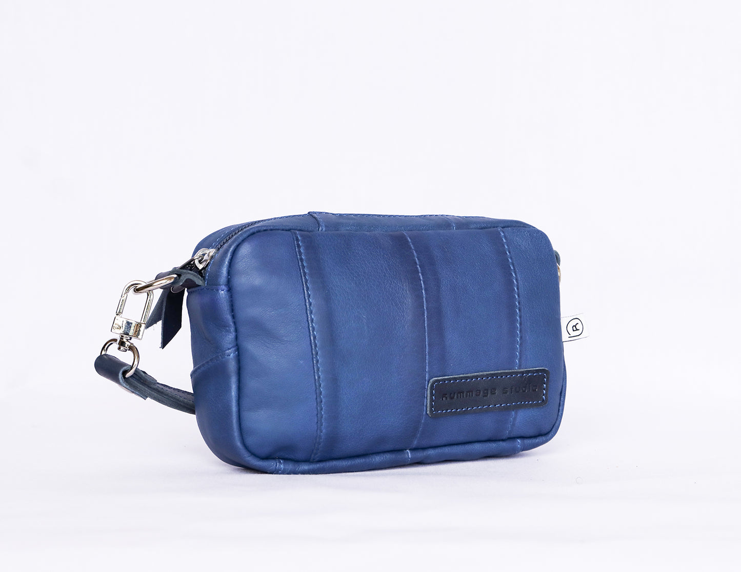 Blue Leather Crossbody Bag