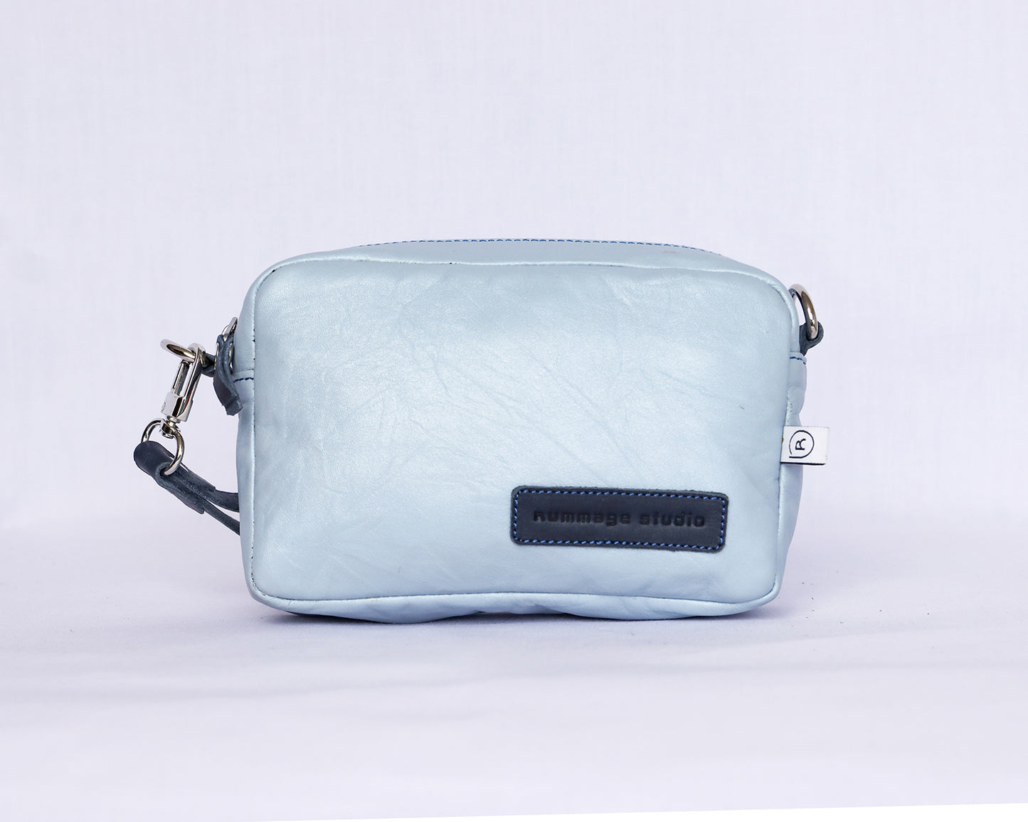 Ocean Blue Leather Crossbody Bag