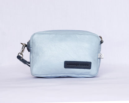 Ocean Blue Leather Crossbody Bag