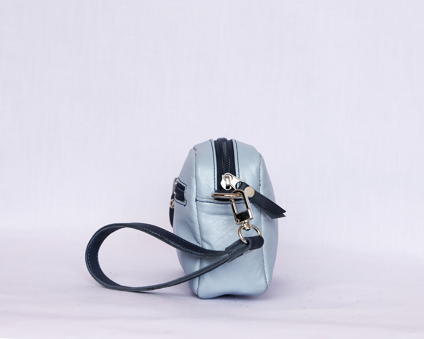 Ocean Blue Leather Crossbody Bag