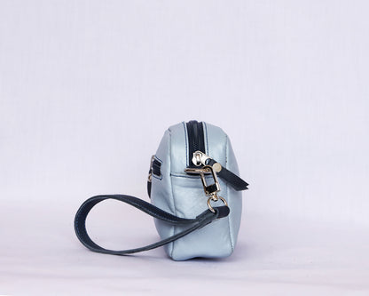 Ocean Blue Leather Crossbody Bag