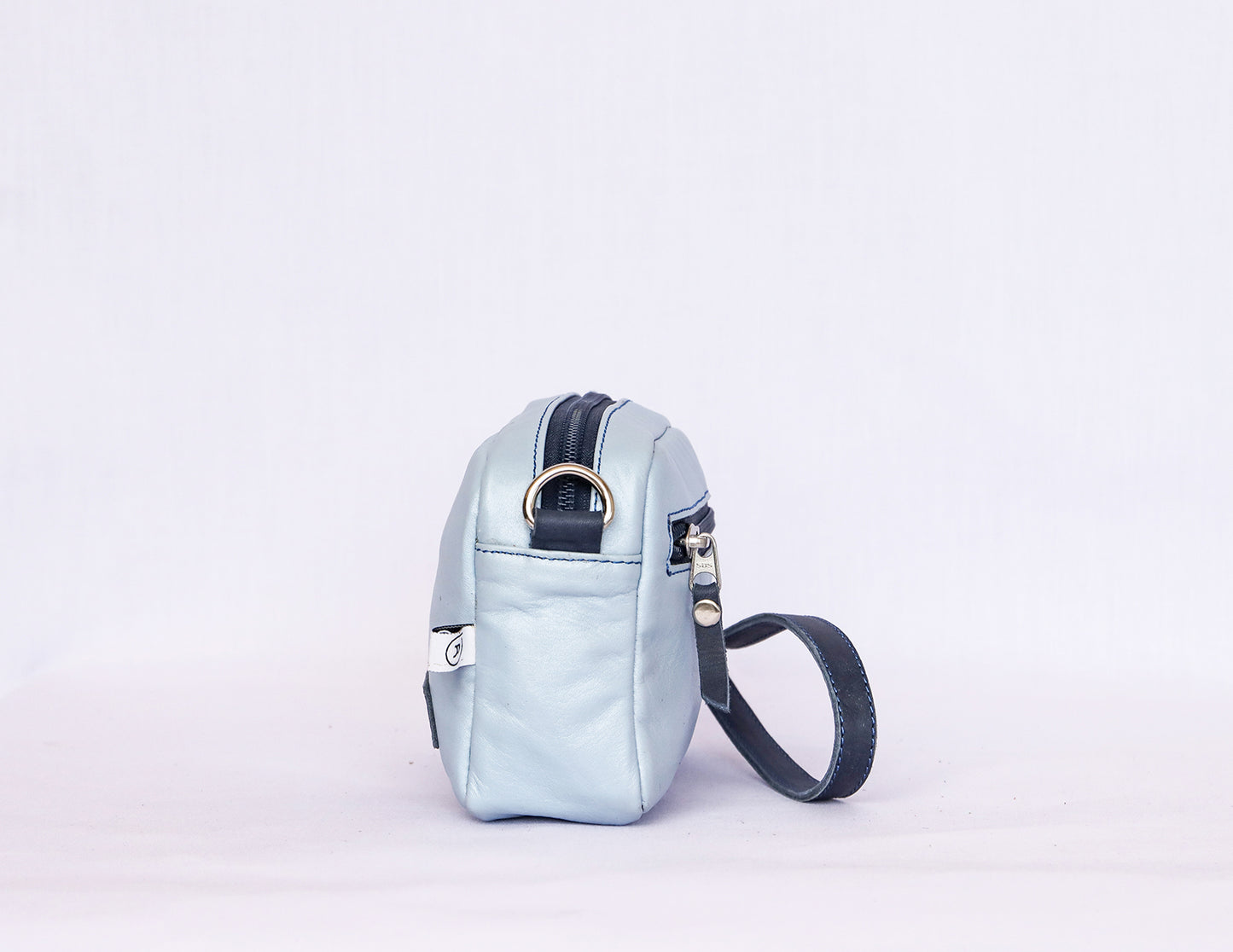 Ocean Blue Leather Crossbody Bag