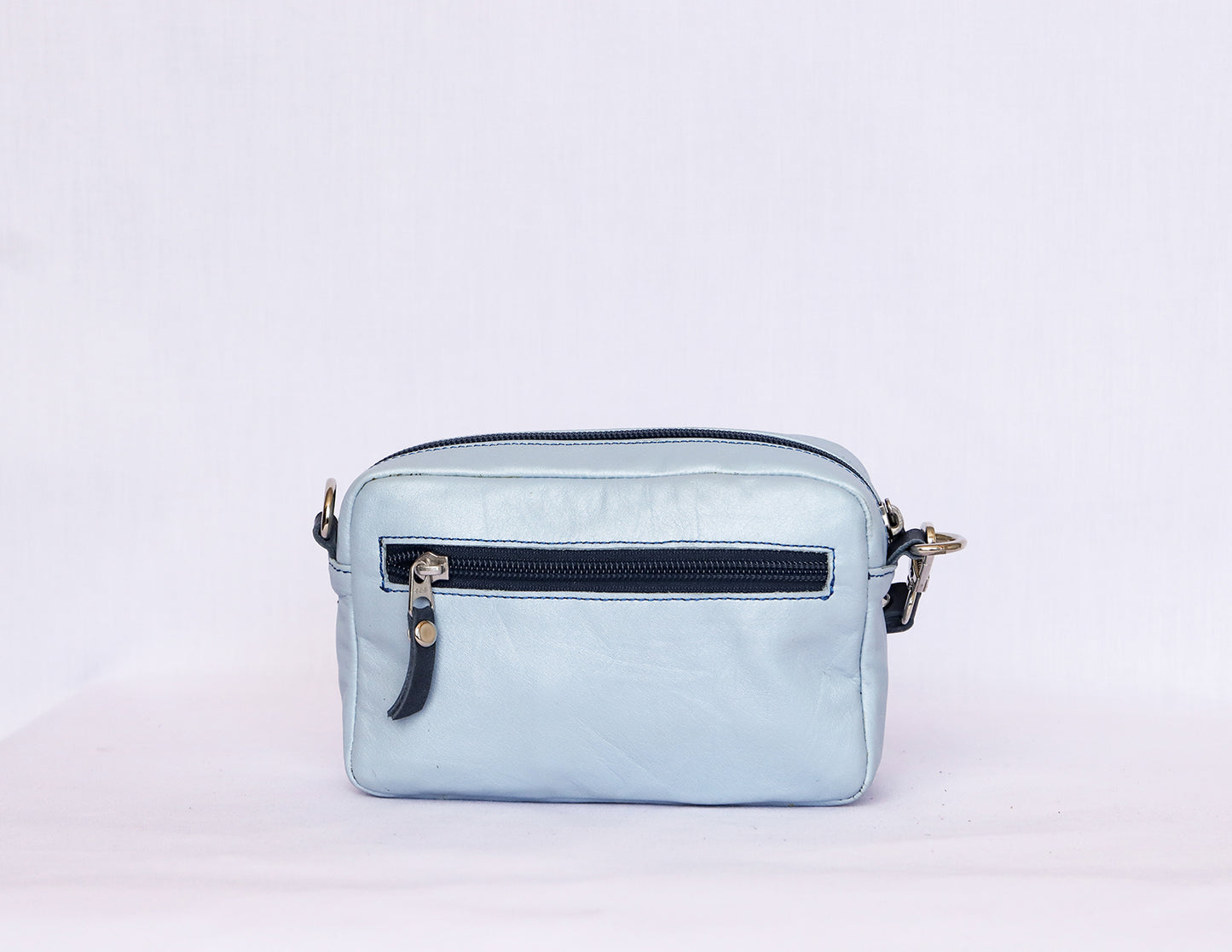Ocean Blue Leather Crossbody Bag