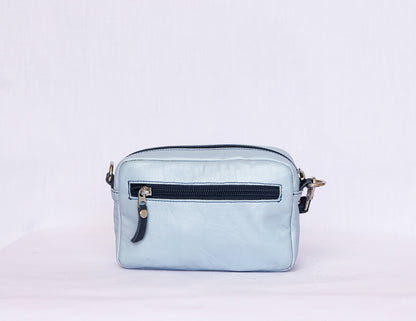 Ocean Blue Leather Crossbody Bag