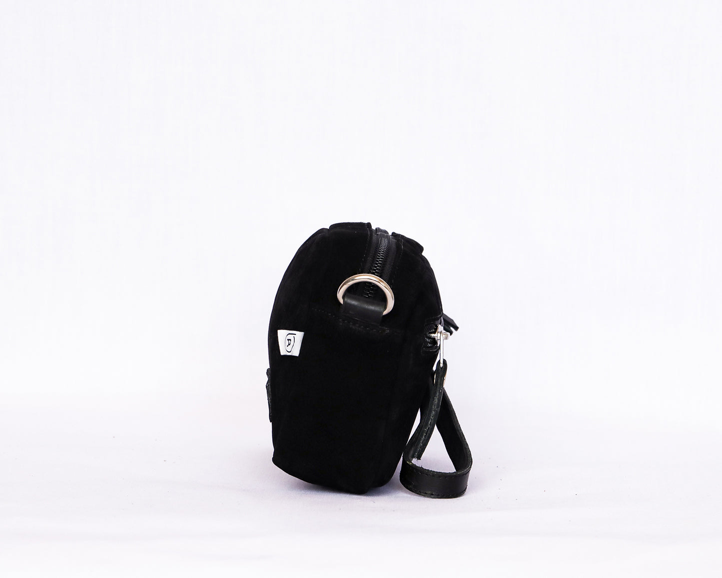 Black Suede Leather Crossbody Bag