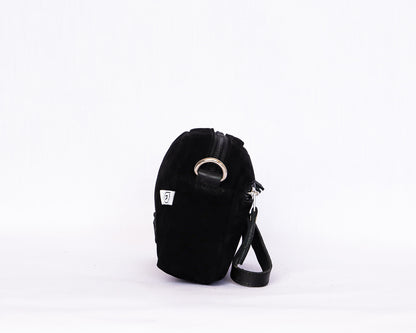 Black Suede Leather Crossbody Bag