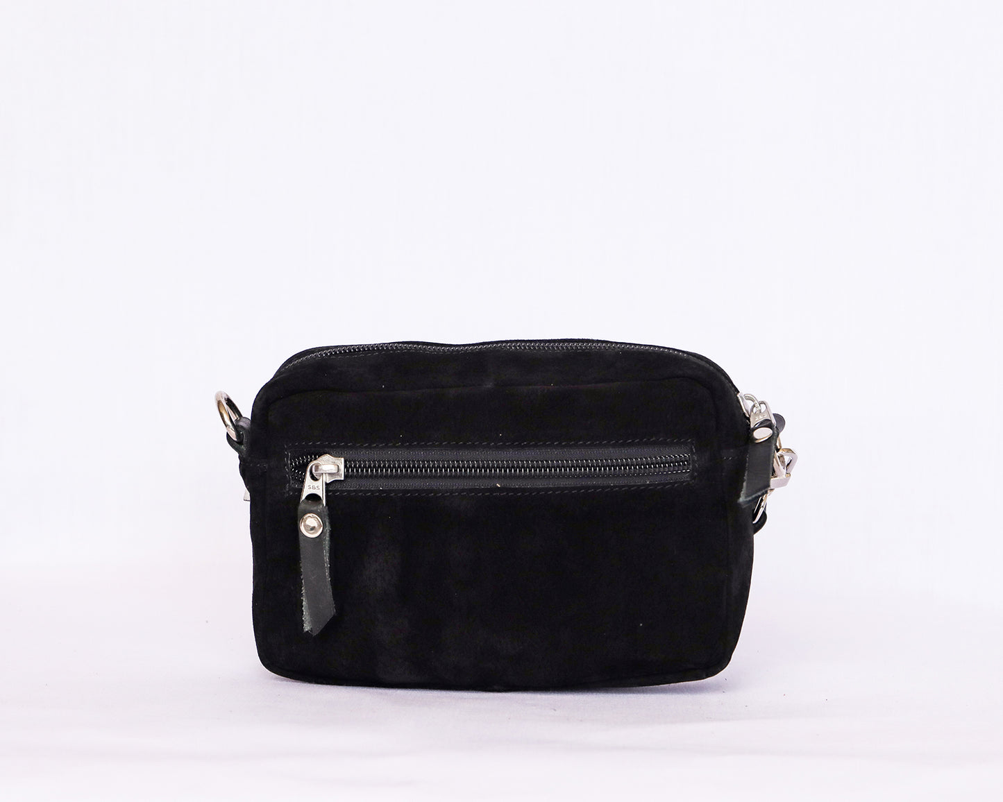 Black Suede Leather Crossbody Bag