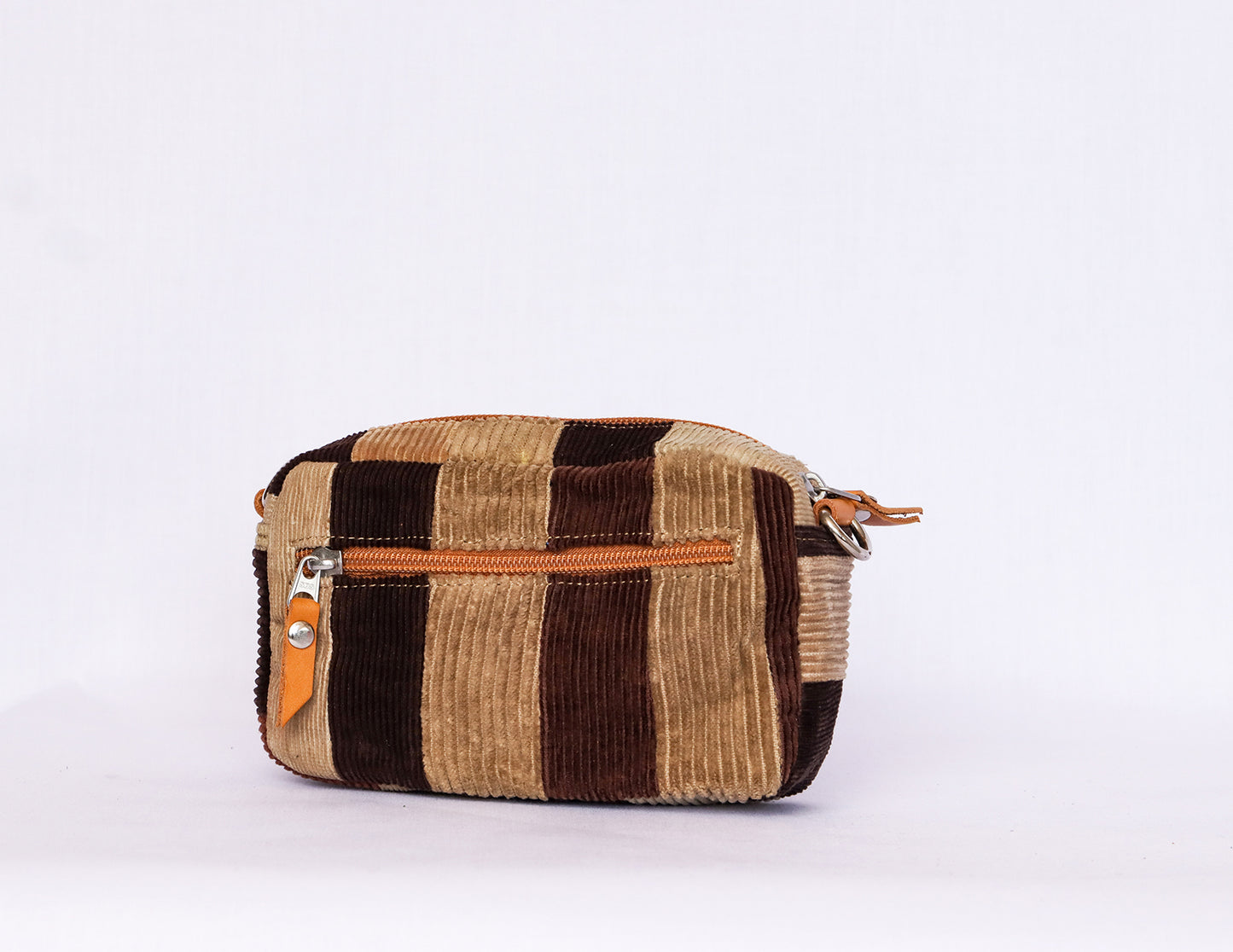 Panel Patchwork Corduroy Crossbody Bag