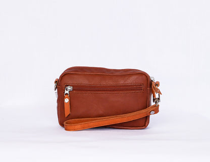 Burnt Amber Leather Crossbody Bag