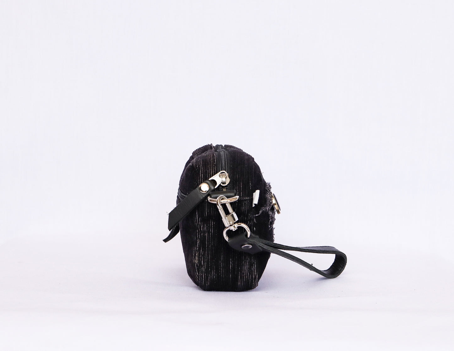 Black Owl Corduroy Crossbody Bag