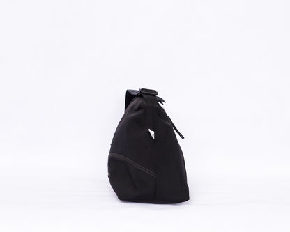 Black Double Zipped Sling Bag