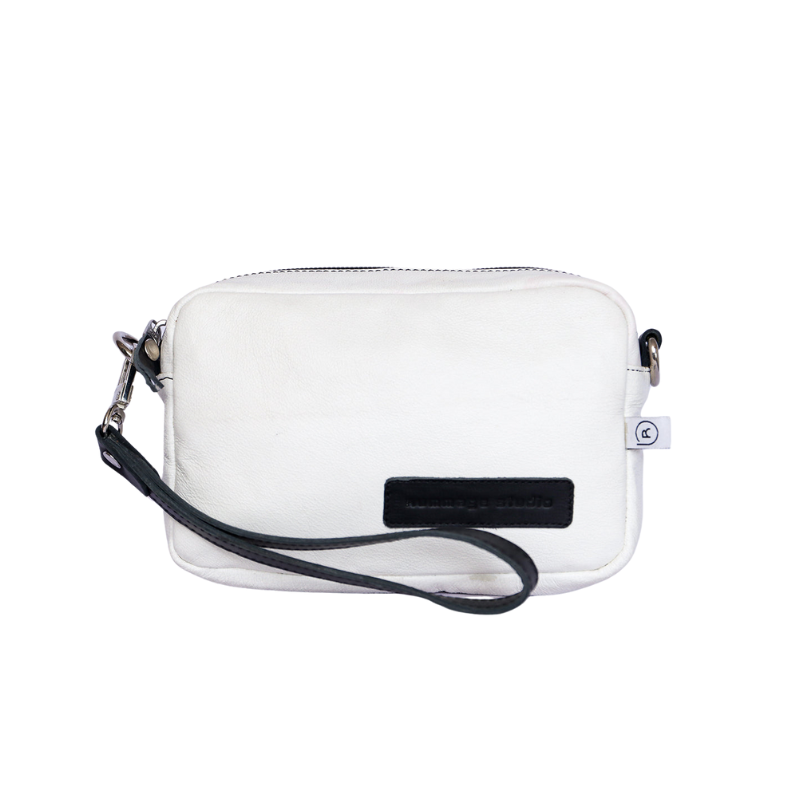 Ivory Leather Mini Crossbody Bag