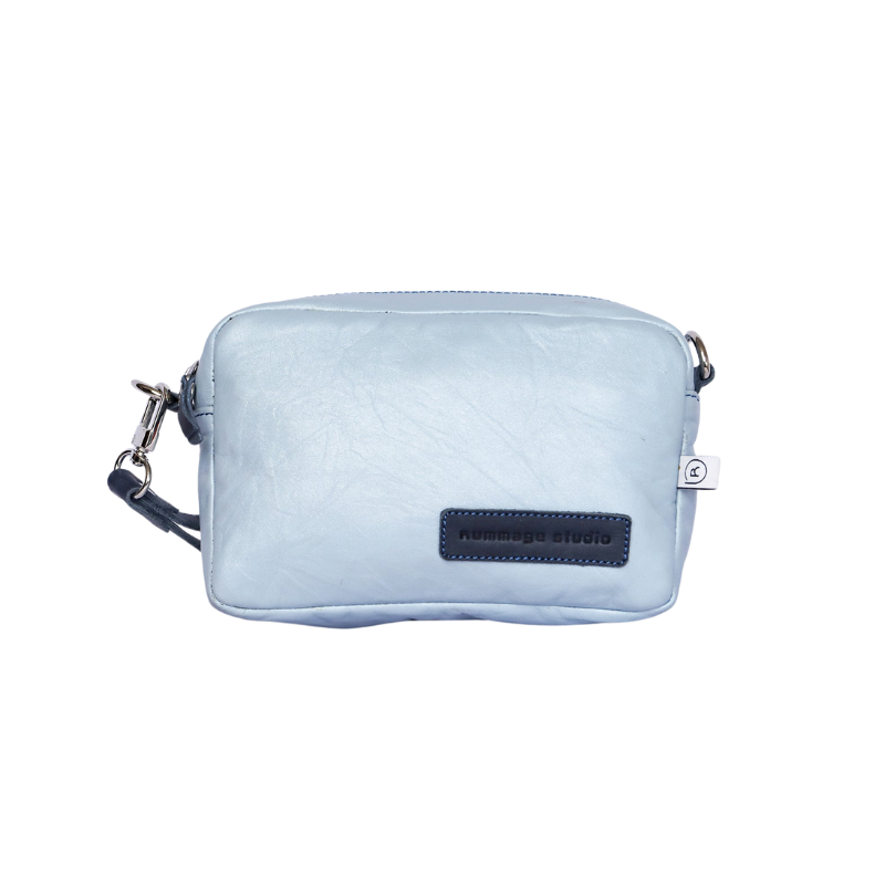 Ocean Blue Leather Crossbody Bag
