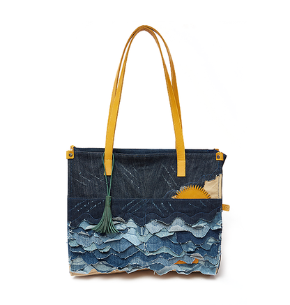 Off To The Beach Denim Tote