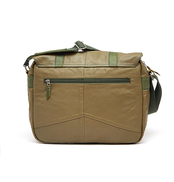 Olive Leather Messenger Bag