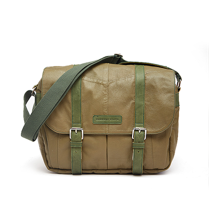 Olive Leather Messenger Bag