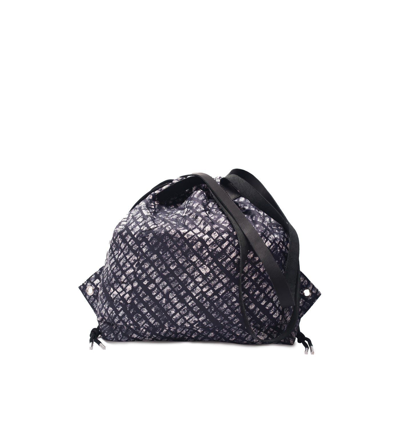 Box Print Navy WB Draw Tote Reg.