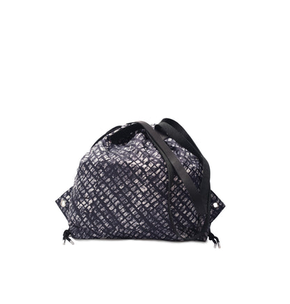 Box Print Navy WB Draw Tote Reg.