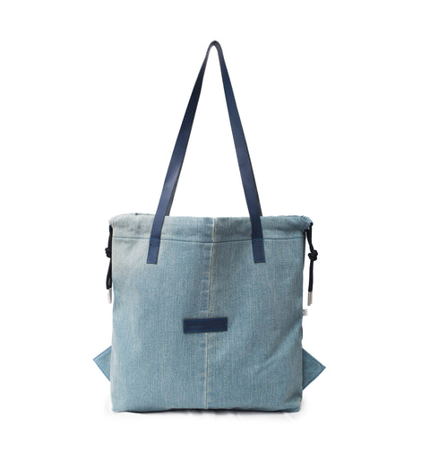 Sky Blue Wash Denim Draw Tote Reg.